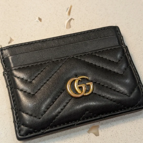 Gucci Marmont Black Leather Card Holder - Picture 3 of 8